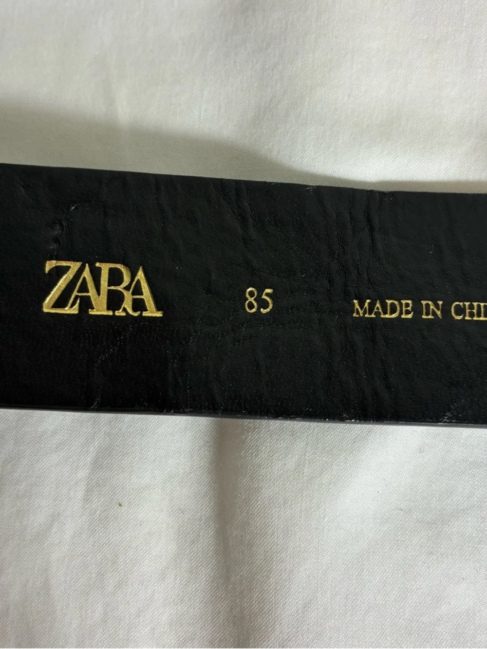 Zara Womens belt 41” long Black velvet with Gold buckle rhinestones glam bling